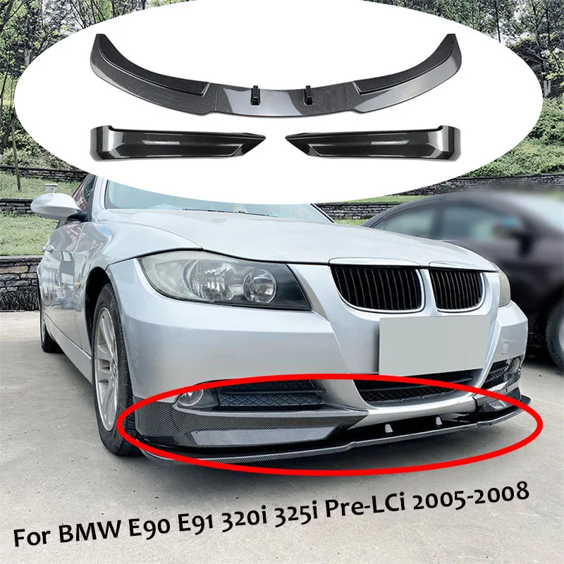 

2005-2008 для BMW E90 E91 320i 325i Pre-LCi новый автомобильный передний бампер нижний подбородок губа + боковой сплиттер каналки диффузор комплект протектор