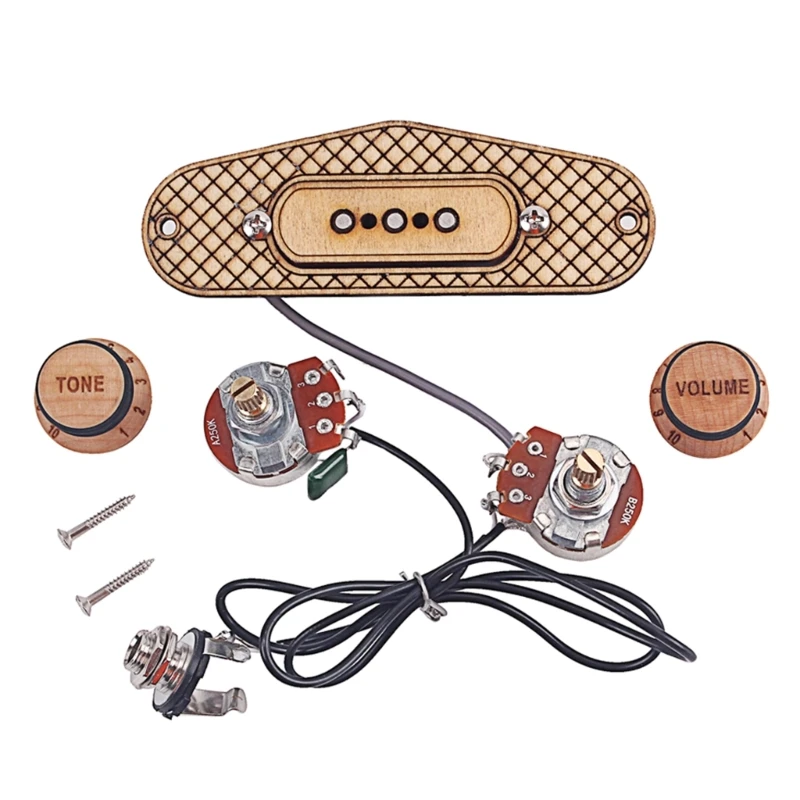 

3-String Guitar Pickup Cigar Box Practical 3 Pole Guitar Humbucker Pickup with Volume and Tone for Cigar Box Guitars Dropship