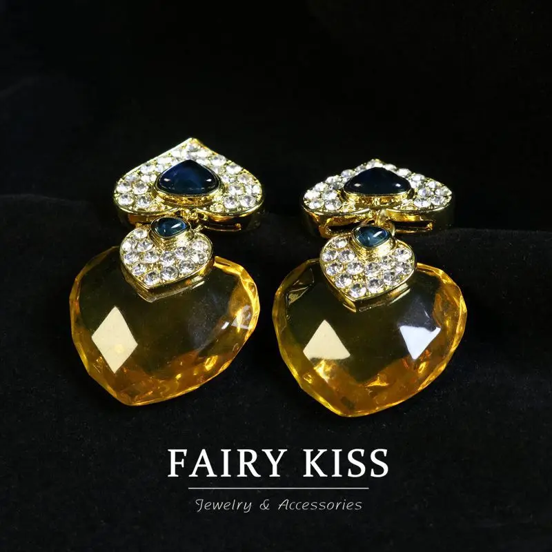 Винтажный средневековый желеобразный смола нежный горный хрусталь любовь