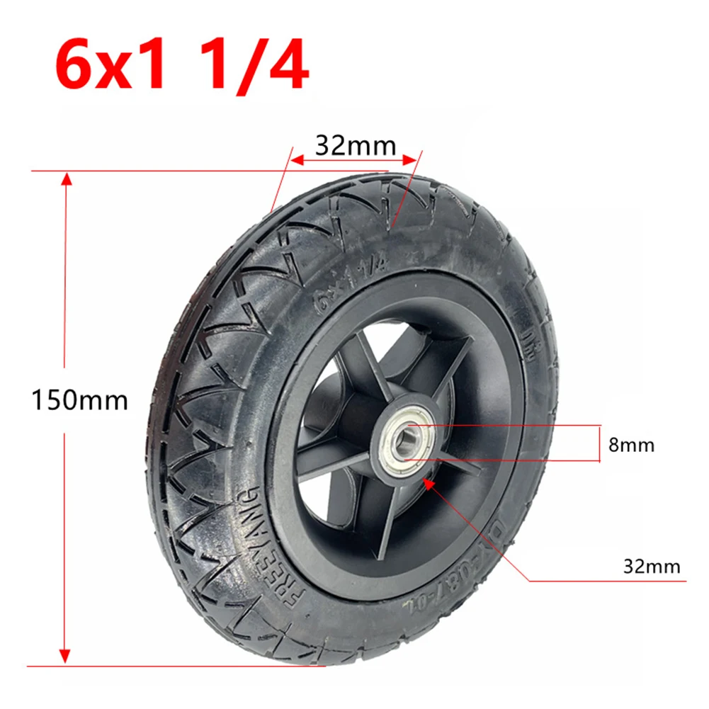 

6Inch Electric Scooter Solid Tire 6X1 1/4 With Wheel Hub Explosion Proof Tyre Full Wheel Rubber 150x150x32mm Replacements