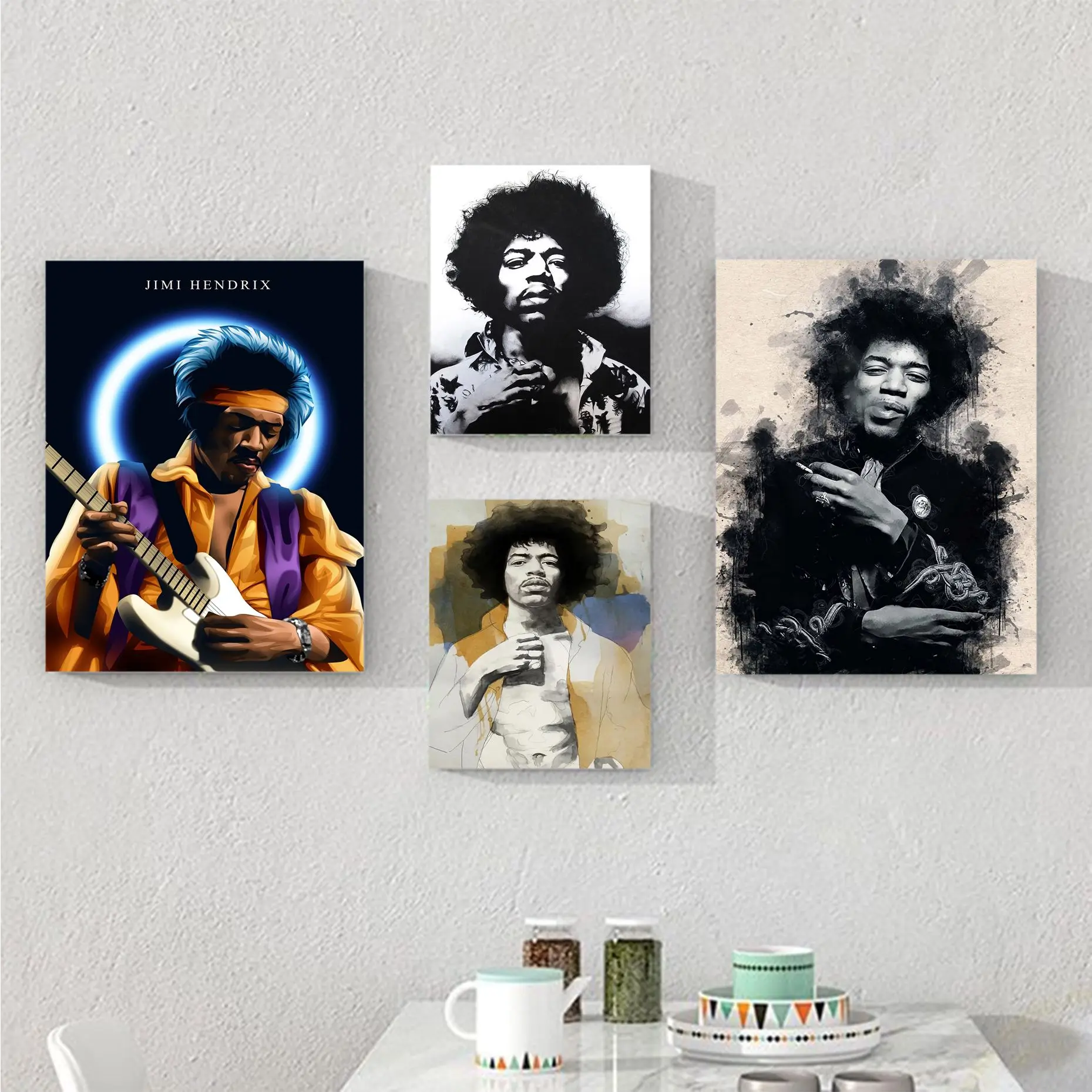 

Jimi Hendrix Art Poster Wall Art Retro Posters For Home Decor Art Wall Stickers