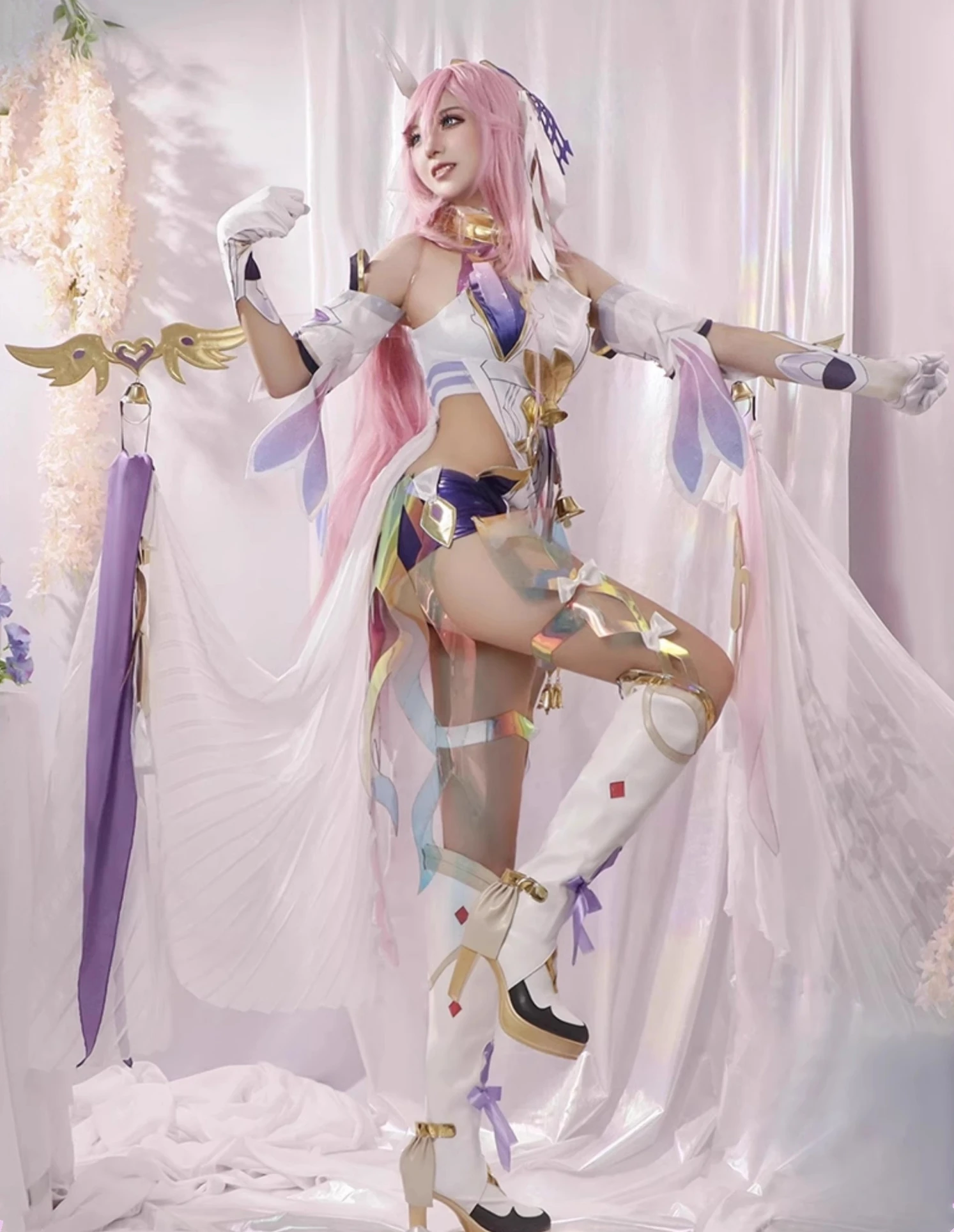 Костюм для косплея Honkai Impact 3: Elysia парик-комбинезон эго-элисии костюмы на Хэллоуин