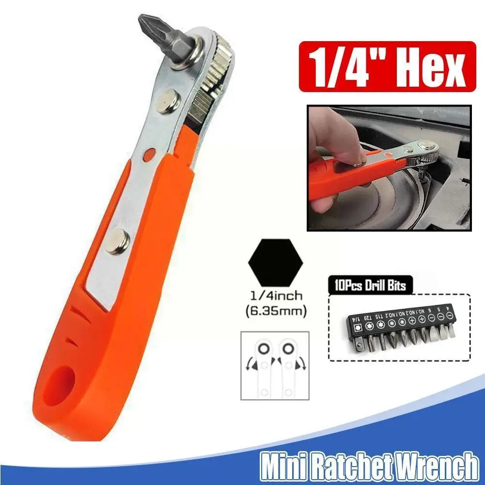 

Hexagon Ratchet Spanner 1/4inch Mini Quick Release Socket Tools Household Handle Repair Wrench Screwdriver For Car Vehicle J1o1