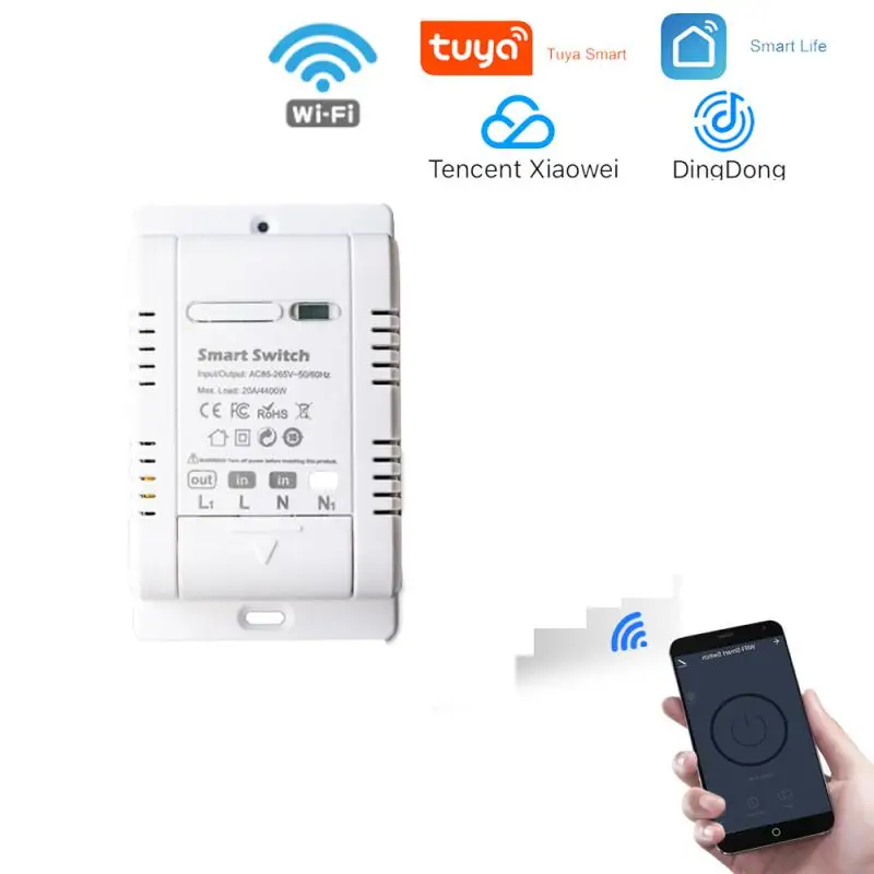 

Tuya WiFi Smart Switch With Metering 20A Support Bluetooth Tuya Smart Life APP Wireless Remote Voice Remote Control 20A Smart