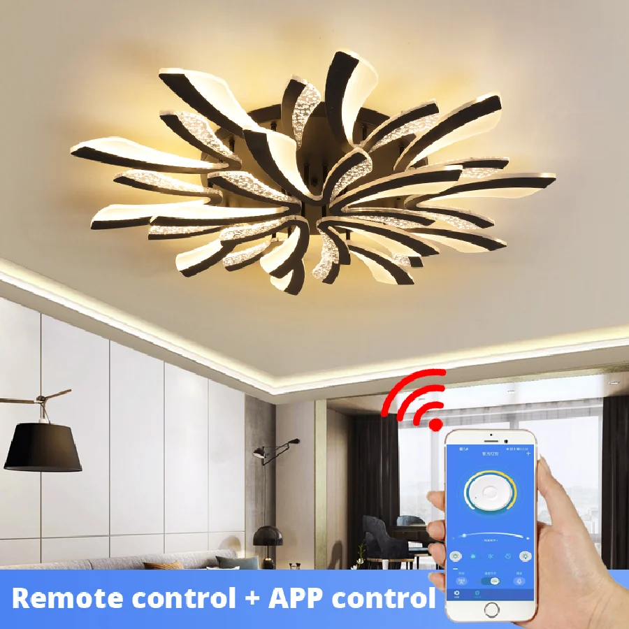 

Креативное быстрое современное светодиодное освещение для гостиной, спальни, люстры и мобильное приложение, дистанционное освещение, Кухо...