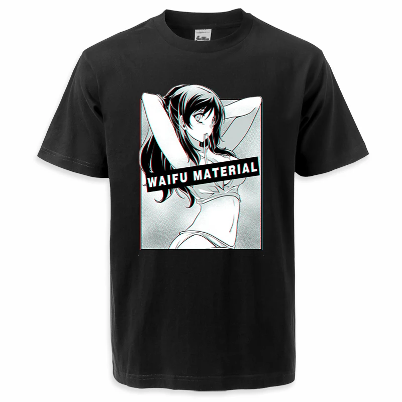 

Summer 2022 New Fashion Waifu Material Tshirts Anime Hentai Mens T-shirts Cotton Classical Crewneck Streetwear High Quality Tees