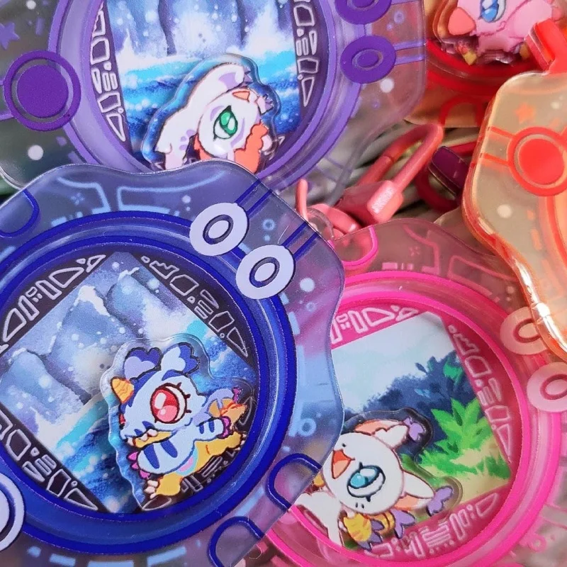 Фото Акриловый брелок-шейкер Gabumon Patamon Tailmon, подвеска для сумки Digimon, коллекционный милый аниме-подарок, специальное издание для фанатов №1