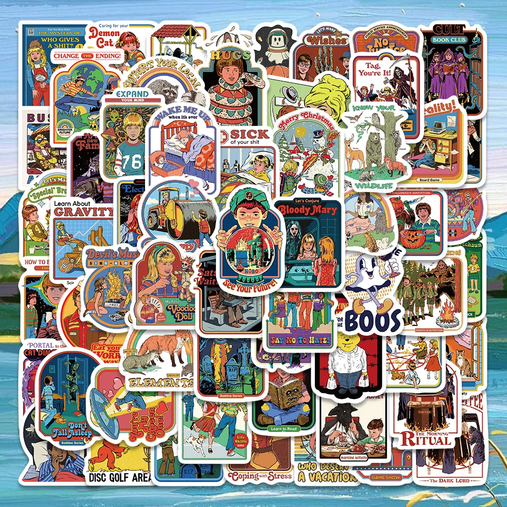 

10/60PCS Classic Mix Horror Stories Retro Ghost Kids Gothic Halloween Sticker for Car Motorcycle Laptop Luggage Toys Stickers