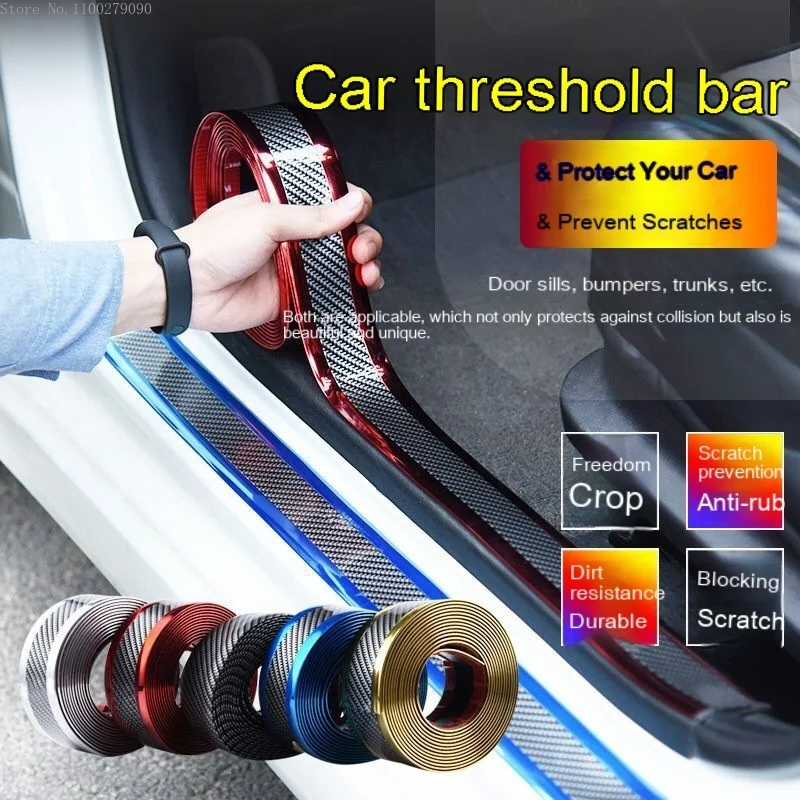 

Carbon Fiber Car Door Sill Sticker Car Sticker Anti Scratch Door Sill Protector Auto Stickers for Bumper Accessories Interior B
