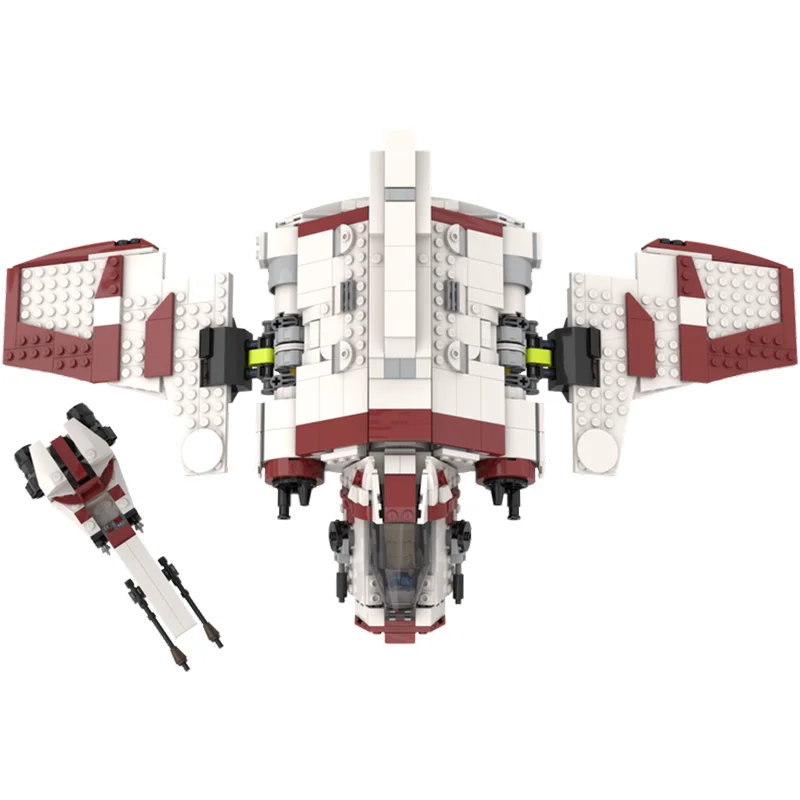 Фото 778 деталей MOC: Альтернативная модель атакующего шаттла класса Nu Republic для космических сражений, научно-фантастическая модель, конструктор, игрушка, подарок №3