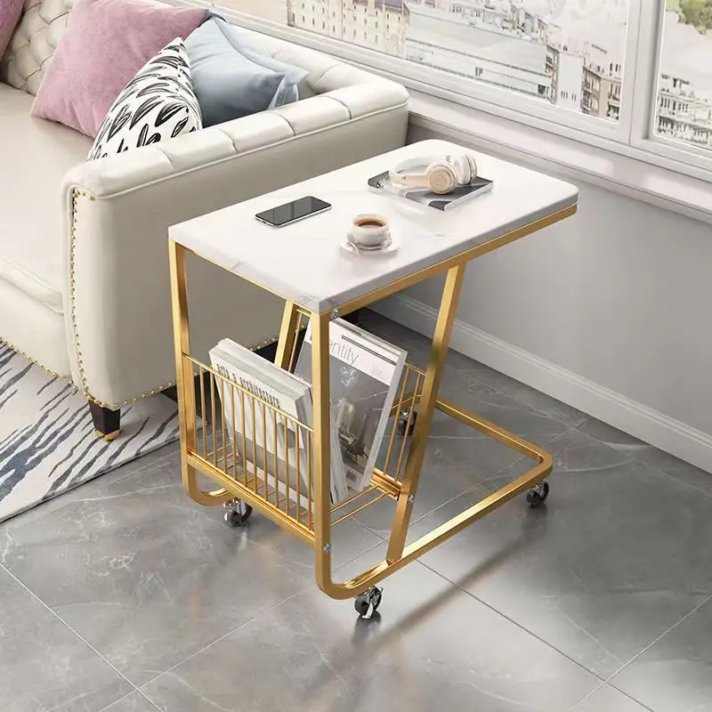 

Modern Metal Legs Coffee Table Luxury Design Storage Books Aesthetic Coffee Table With Wheels Meubles De Salon Home Furniture