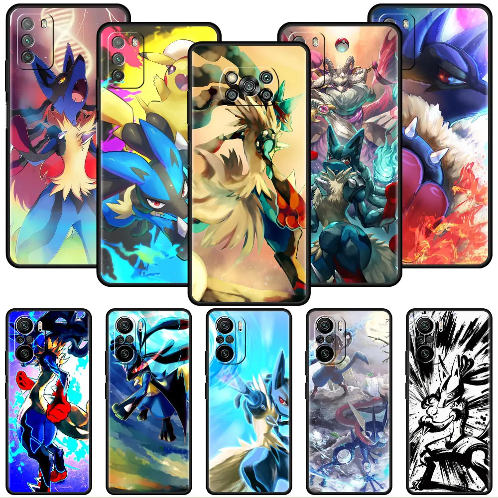 

Soft Case for Xiaomi Redmi Note 11 5G 12 10 9 8 7 Pro 9S K40 9C 9A 10C 8T 10S Black Silicone Cover Capa Pokemon Super Lucario