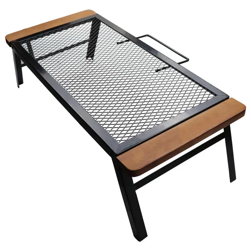 

Outdoor Folding Table Iron Net Table Anti-scalding Design For Camping Beach Backyards BBQ Party BBQ Equipment