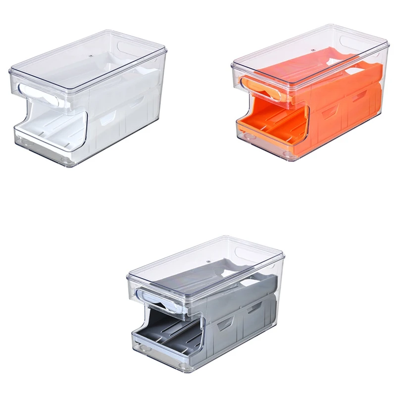 

Slide Type Egg Storage Box Double-Layer Egg Holder Fresh-Keeping Portable Transparent Food Container