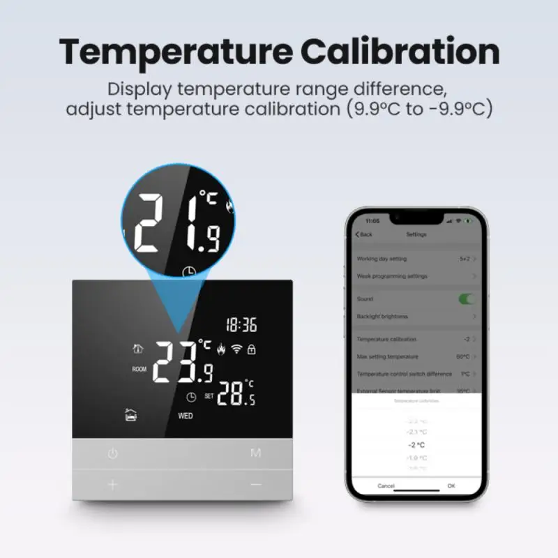

Термостат для газового котла, контроллер температуры теплого пола, умный терморегулятор, работает с Google Home
