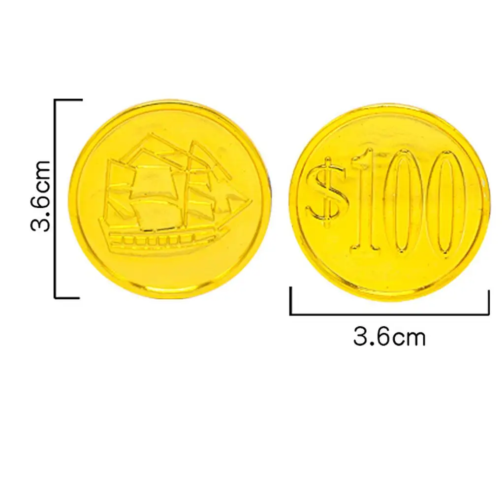 

100 Pcs Pirate Coins for Birthday Party Favors Props Craft
