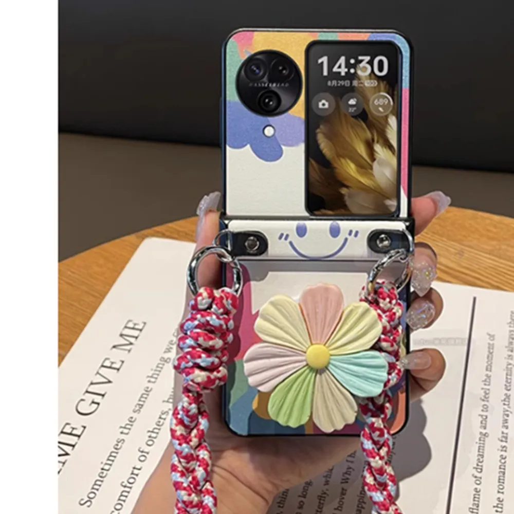 Симпатичный шарнирный кожаный чехол сделай сам для OPPO Find N3Flip N2Flip Huawei Pocket2 P50Pocket