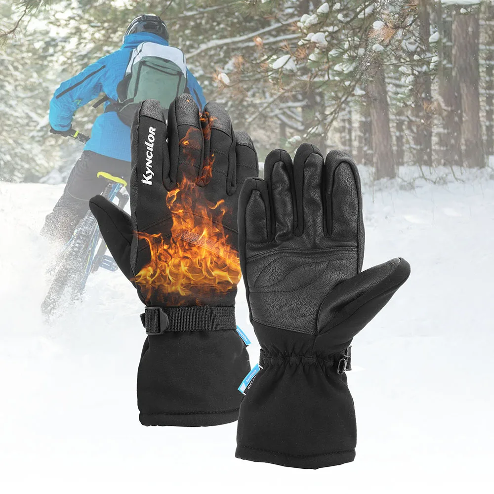 

Kyncilor Cycling Gloves Winter Full Finger Thicken Waterproof Skiing Outdoor Sport Bicycle Glove For Bike Scooter Motorcycle