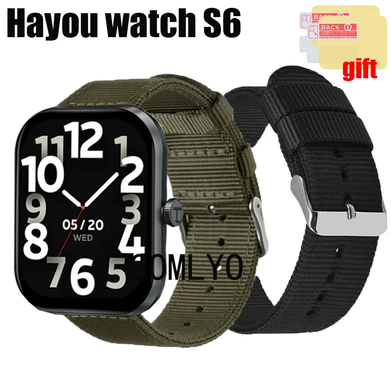 3в1 для HAYLOU Watch S6 умный ремешок часов нейлоновый Canva женский и мужской ремень