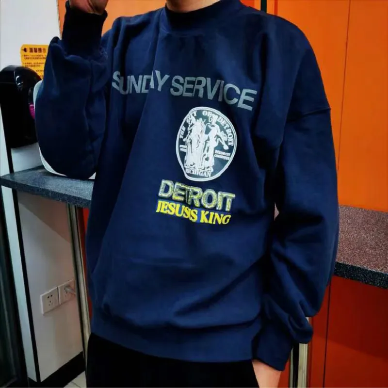 

Hip-hop Urban Streetwear Jesus Is King Limited Sweatshirt Kanye West Oversized Foam Printing Hoodies Sweatshirts Men and Women
