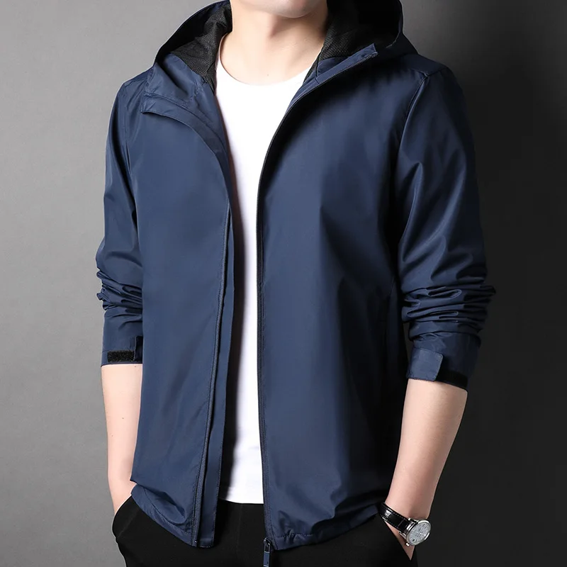 

Men's 2023 New Hooded Jacket Men's Casual Jacket Spring and Autumn Trendy All-Matching Outdoor Windproof Thin Top