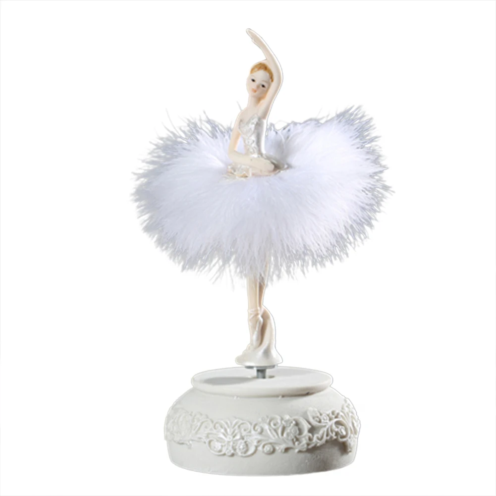

Ballerina Music Box Dancing Girl Swan Lake Carousel with Feather for Birthday Gift Kids Toy Musical Wedding Love Home Decoration
