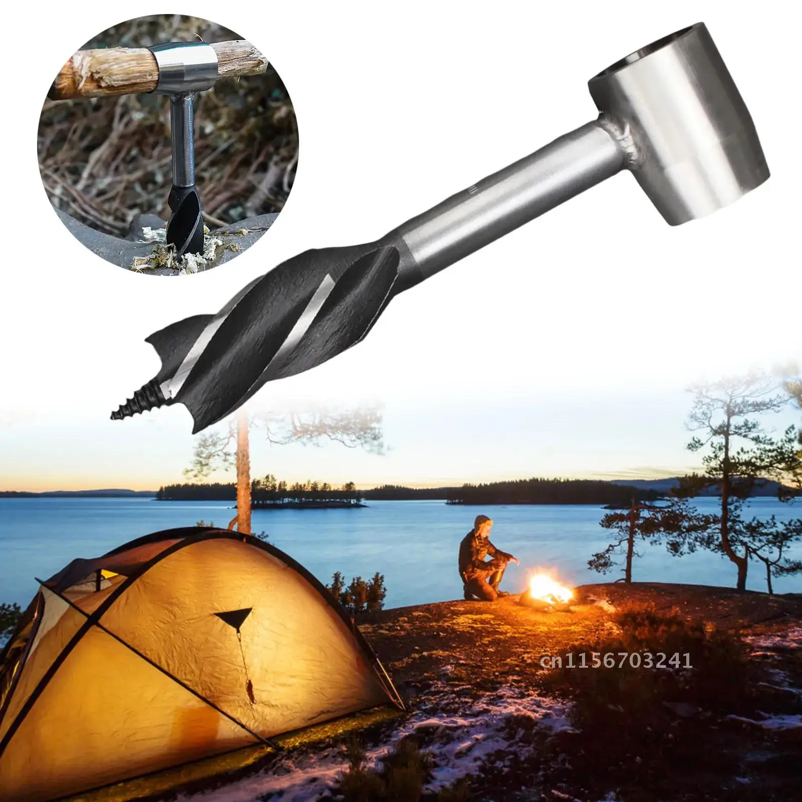 Инструмент ручной шнек деревянный дрель гаечный ключ прочный стальной кобура