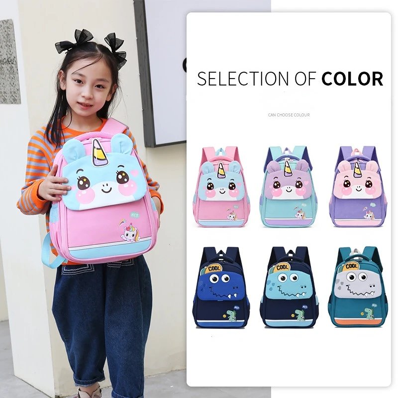 New Kindergarten School Bag Cartoon Fashion Unicorn Backpack Preschool Boys and Girls To Load Reduction Backpacks Large Capacity