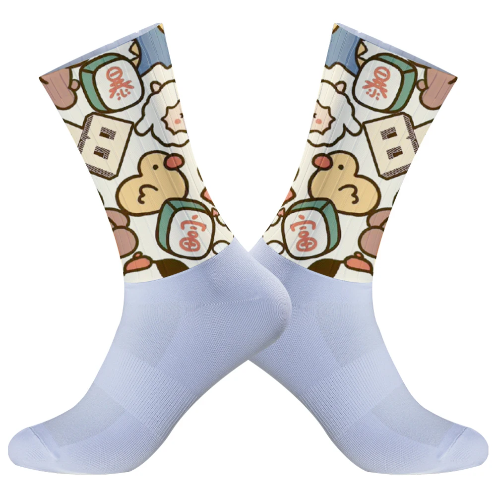 Przeciwpoślizgowe silikonowe bezszwowe skarpetki 2024 nowe letnie oddychające rowerowe