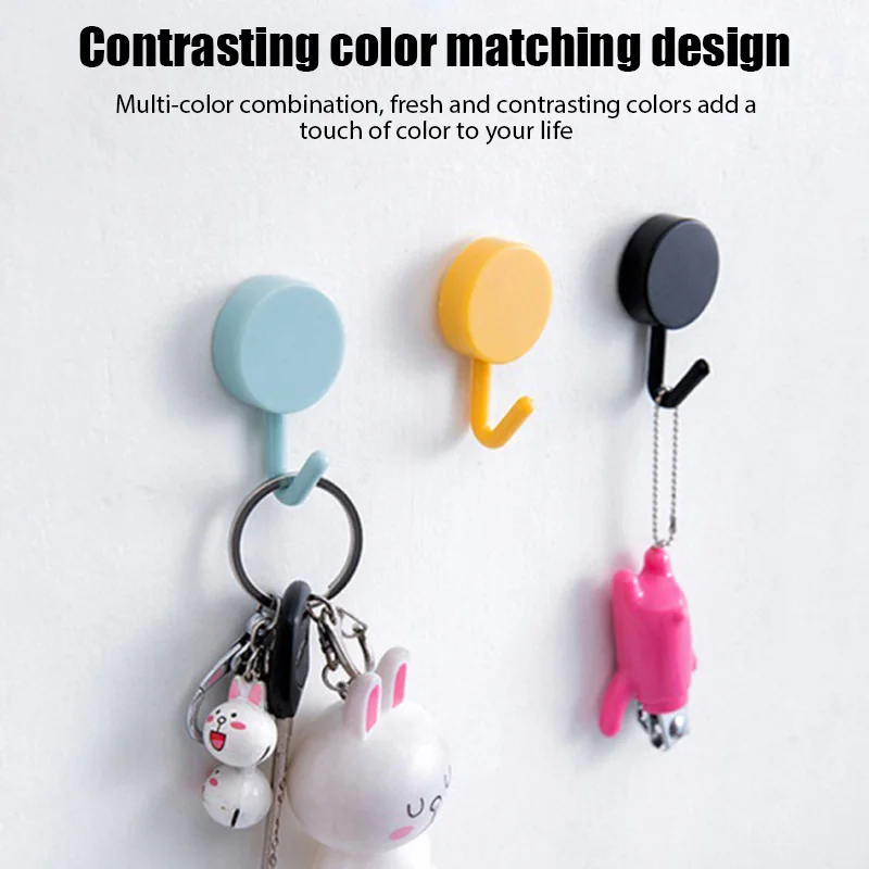

10pcs Punch-Free Wall Non-Marking Waterproof Hook Kitchen Bathroom Multi Use Adhesive Hook Organizer Kitchen Accessories