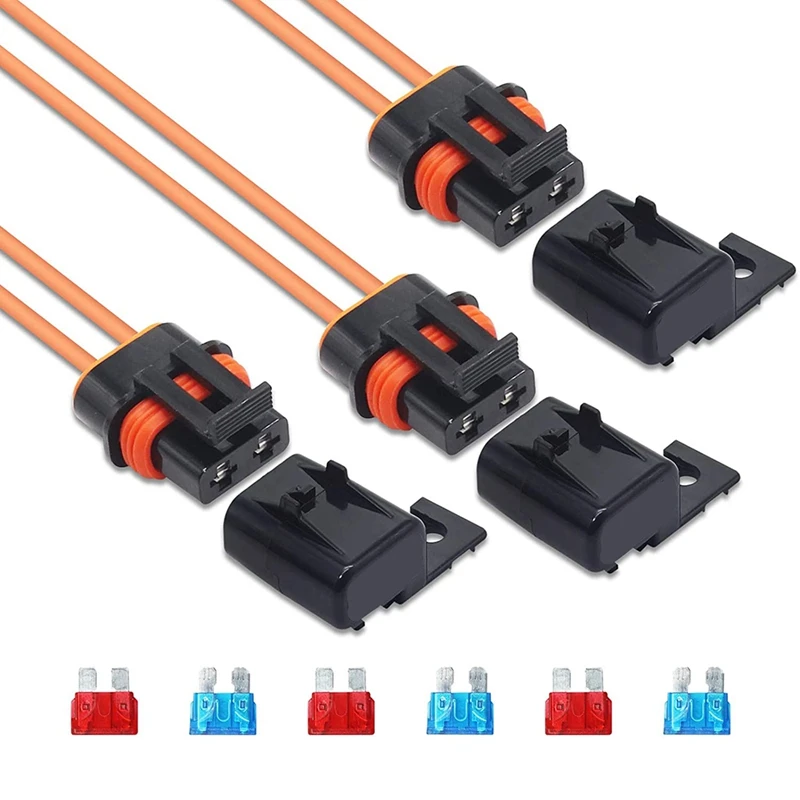 

BESTWFH12-3 3-Pack водонепроницаемый ATC/ATO встроенный 12 AWG держатель предохранителя с 3 15A и 3 20A предохранители