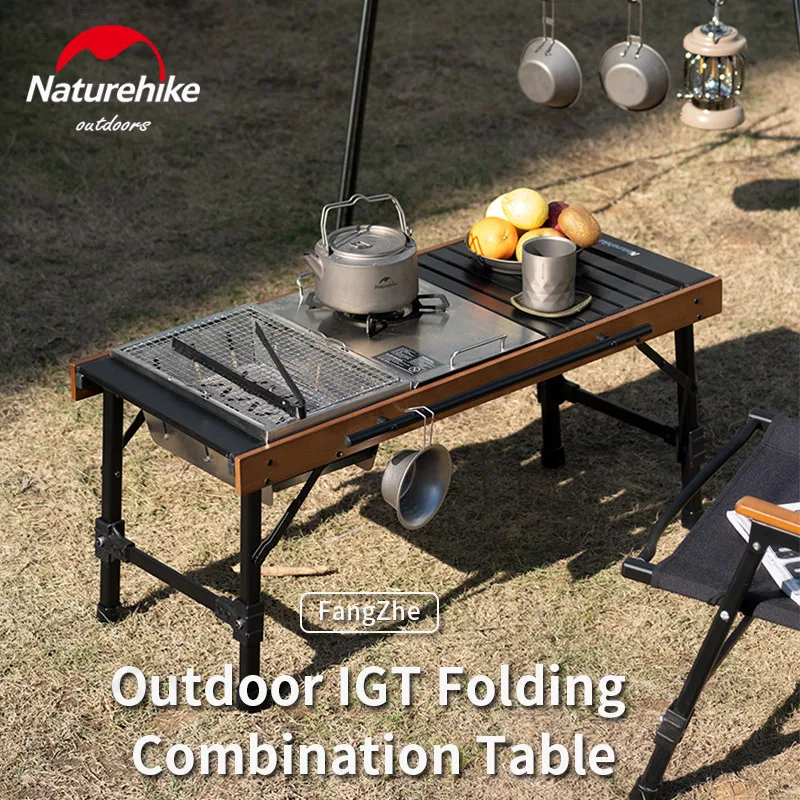

Naturehike Outdoor Portable 3.6kg Igt Folding Table Camping Picnic Bbq Aluminum Alloy Table Combined Cooking Table 30kg Bearing