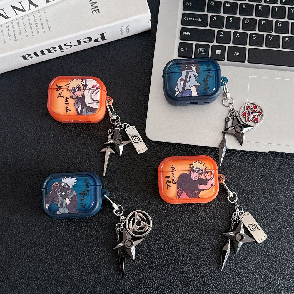 Фото Чехол для наушников с изображением персонажей аниме N-NARUTOS Uzumaki и Itachi для Airpods 4, 2, 3, 1 Pro, 3, 2, защитный чехол для беспроводных Bluetooth-наушников. №2