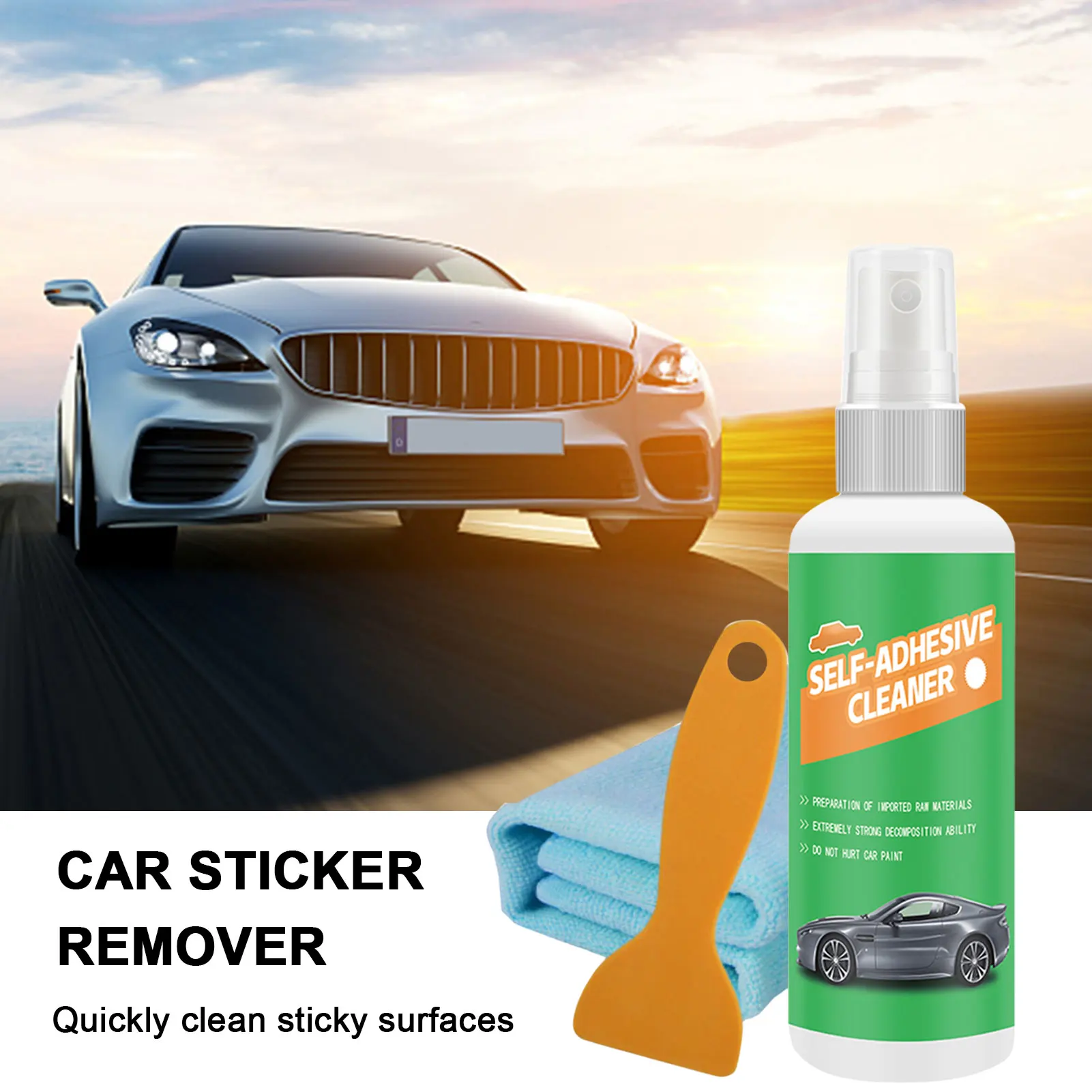 

Rapid Label Remover Auto Adhesive Sticker Remover Sticky Stains Remover with Scraper Cleaner for Car Stickers Labels Decals Tape