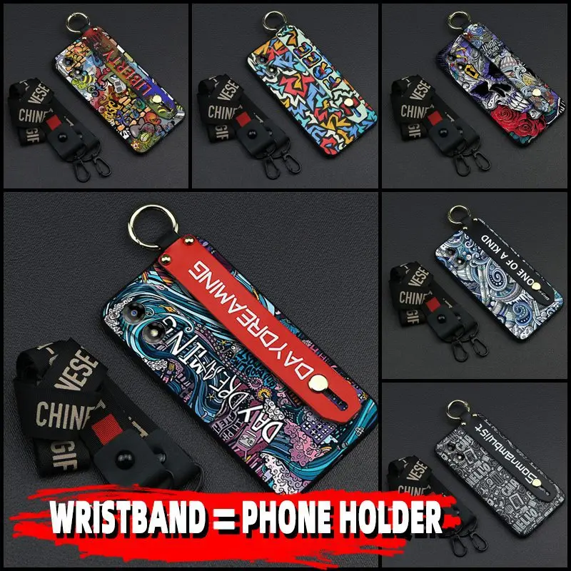 

Fashion Graffiti Ring Stand Lanyard Cover For Motorola MOTO X40 Pro E13 E20 E30 E40 E22S E32 E7 E7i Power Edge S 30 4G 5G Cases