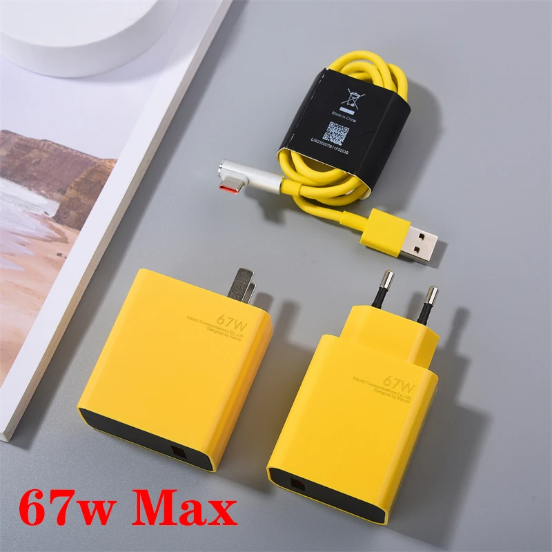 

Турбозарядное устройство для Xiaomi, адаптер питания для быстрой зарядки для Mi 12x 12Pro 11T Pro CiVi Poco F3 X3 X4 Redmi Note 9 10 11T Pro, ЕС/США, 67 Вт