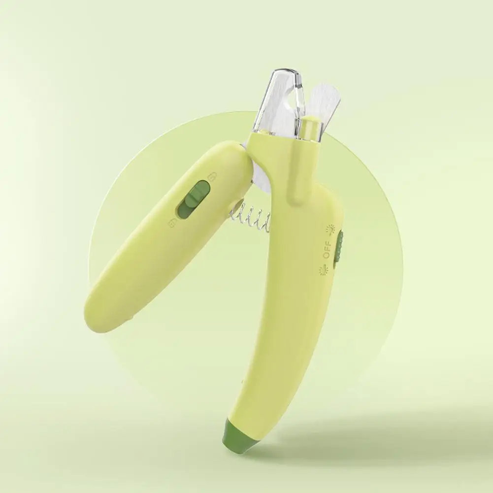 

Машинка для стрижки когтей в форме банана, профессиональный триммер для кошек и собак со светодиодсветильник кой