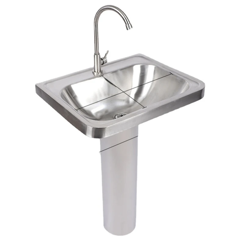 

Factory Supplier Independent Locker Bathroom Sink Column Wash Basin Square Seat Wash Basin Stainless Steel