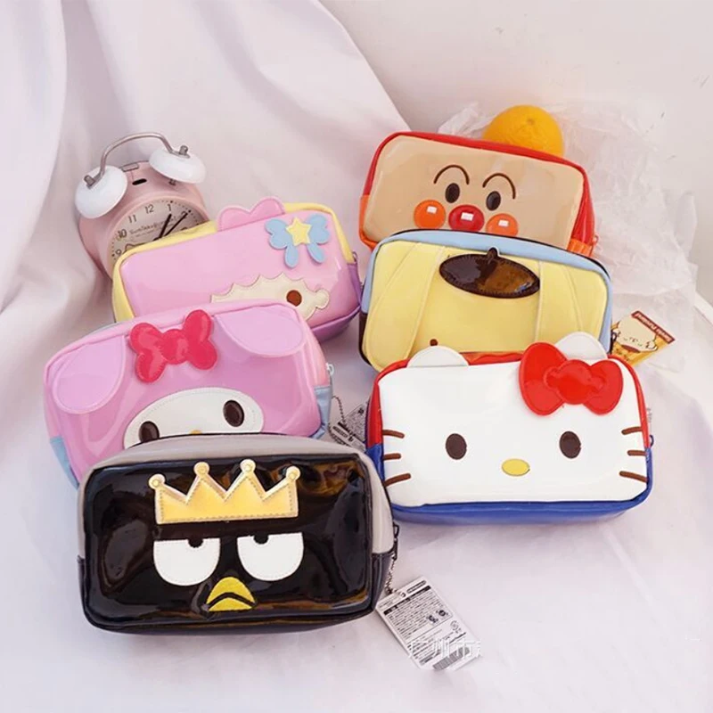 

Sanrio Hellokitty Mymelody Purin LittleTwinStars BadBadtz-maru Cinnamoroll Portable Cosmetic Bag Multifunctional Storage Bag