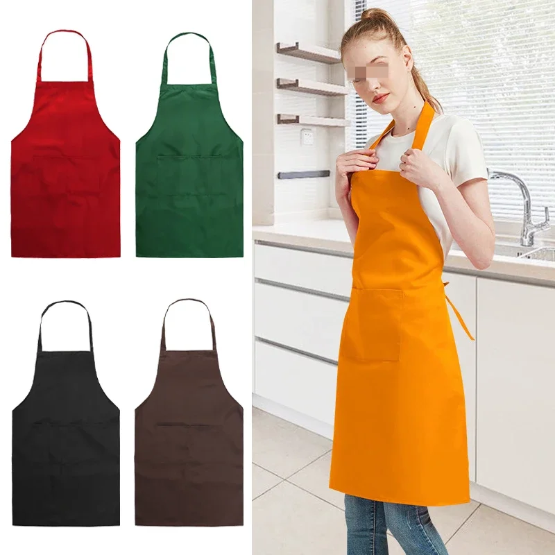 

2023 New Perfessional Kitchen Apron Women Waterproof Grill Apron With Pockets Mandil Woman Taller Waiter Apron Nail Salon