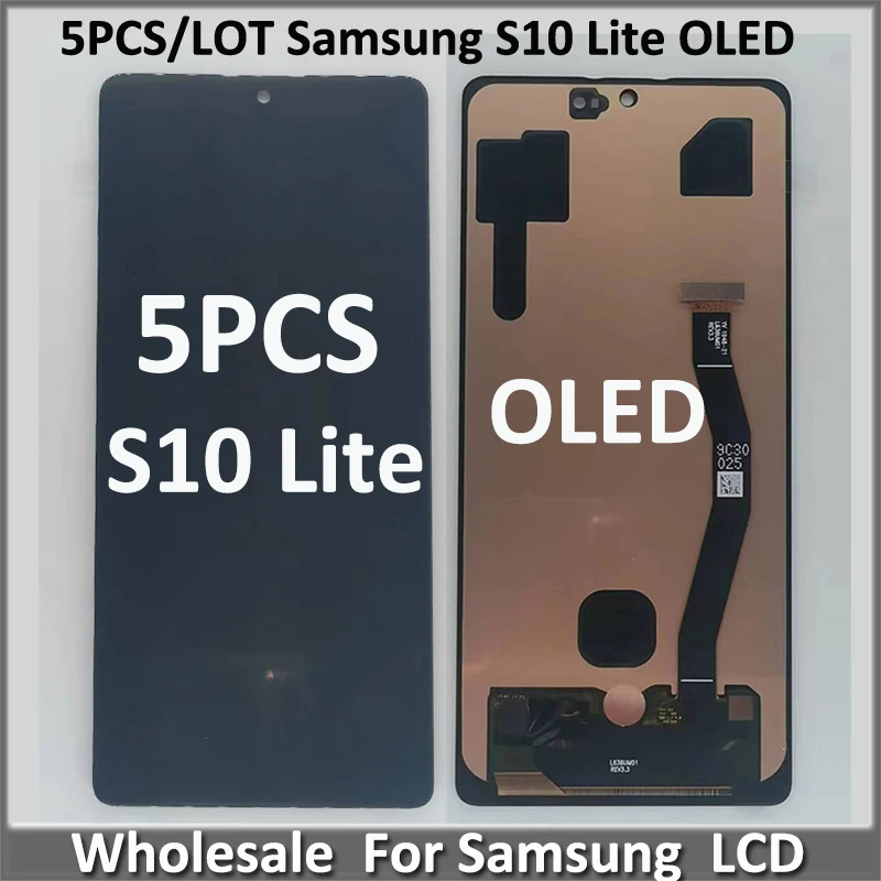 

5 шт./партия, сенсорный ЖК-экран для Samsung Galaxy S10 Lite