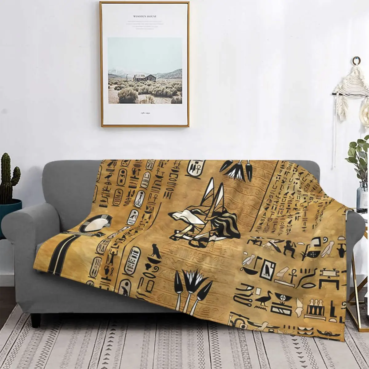 

Одеяло из древнего Египта, Бога анубис, флисовое плюшевое всесезонное милое ультра-мягкое винтажное покрывало для постельного белья