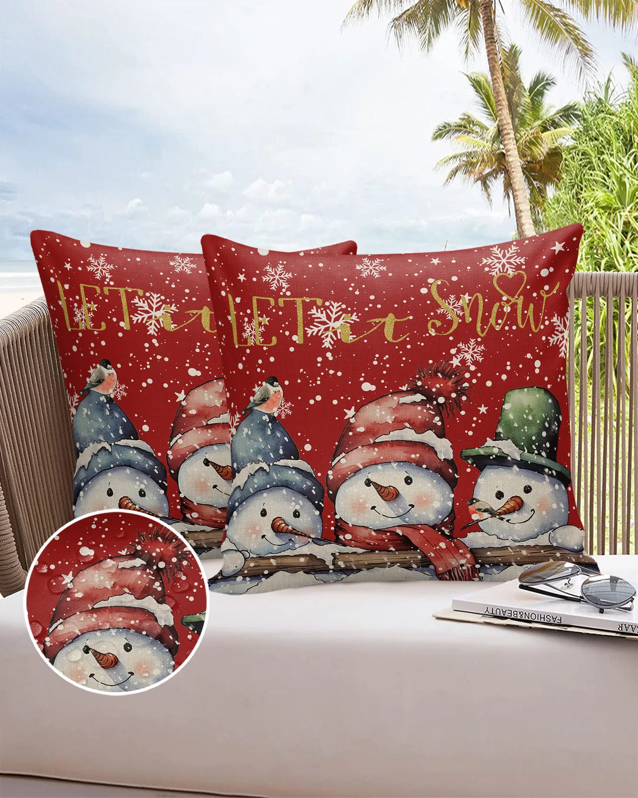 

Рождественский снеговик ручная роспись снежинки Водонепроницаемая наволочка украшение для дома и офиса Подушка Чехол Подушка для кресла, дивана чехол