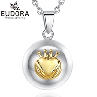 eudora 20mm harmony ball heart crown necklace pendant pregnancy chime bola angel caller mexcian bola fine jewelry gift for women