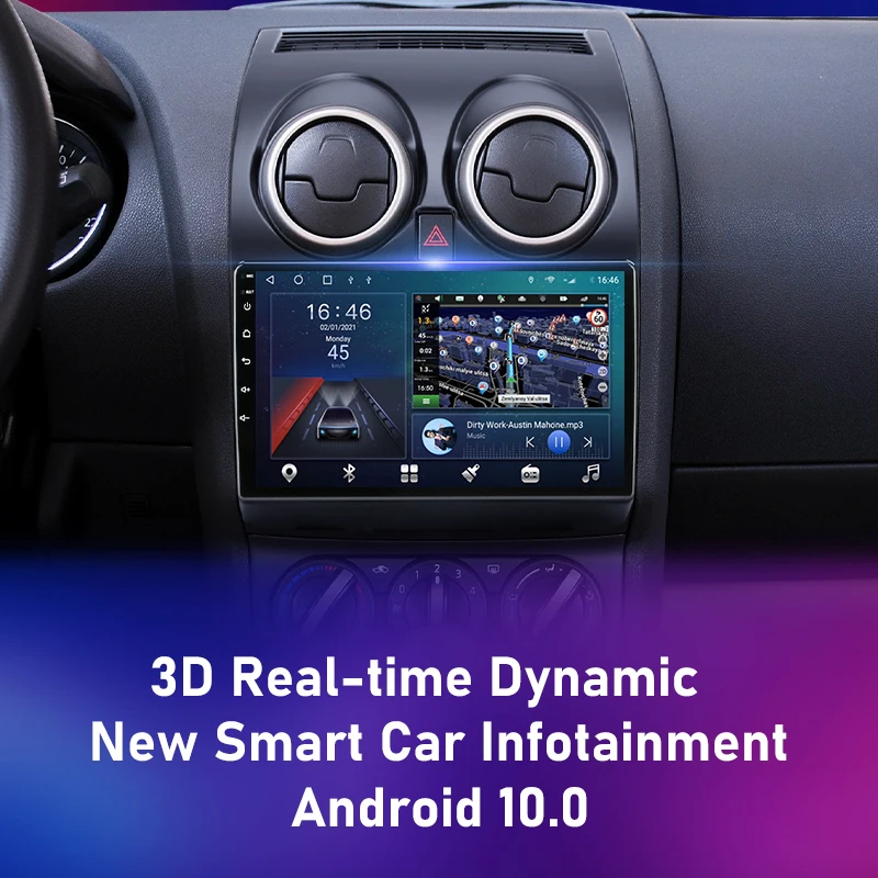 $85.21 Android 11 2 DIN for Nissan Qashqai 1 J10 2006-2014 Car Radio 4G Navigation Multimedia Video Player DVD Carplay Stereo Speakers
