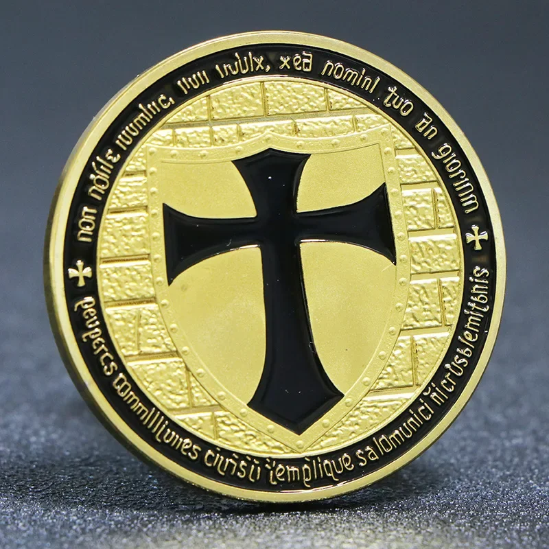 

1 шт., европейские масонские рыцари, посеребренные памятные монеты, искусственный Христос, солдаты, крестомер, сувенирные подарки, Германия