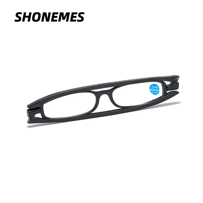 

SHONEMES Вращающиеся Очки для чтения с защитой от синего света, складные очки TR90, маленькая оправа, очки для дальнозоркости, диоптрии + 1 2 3 4