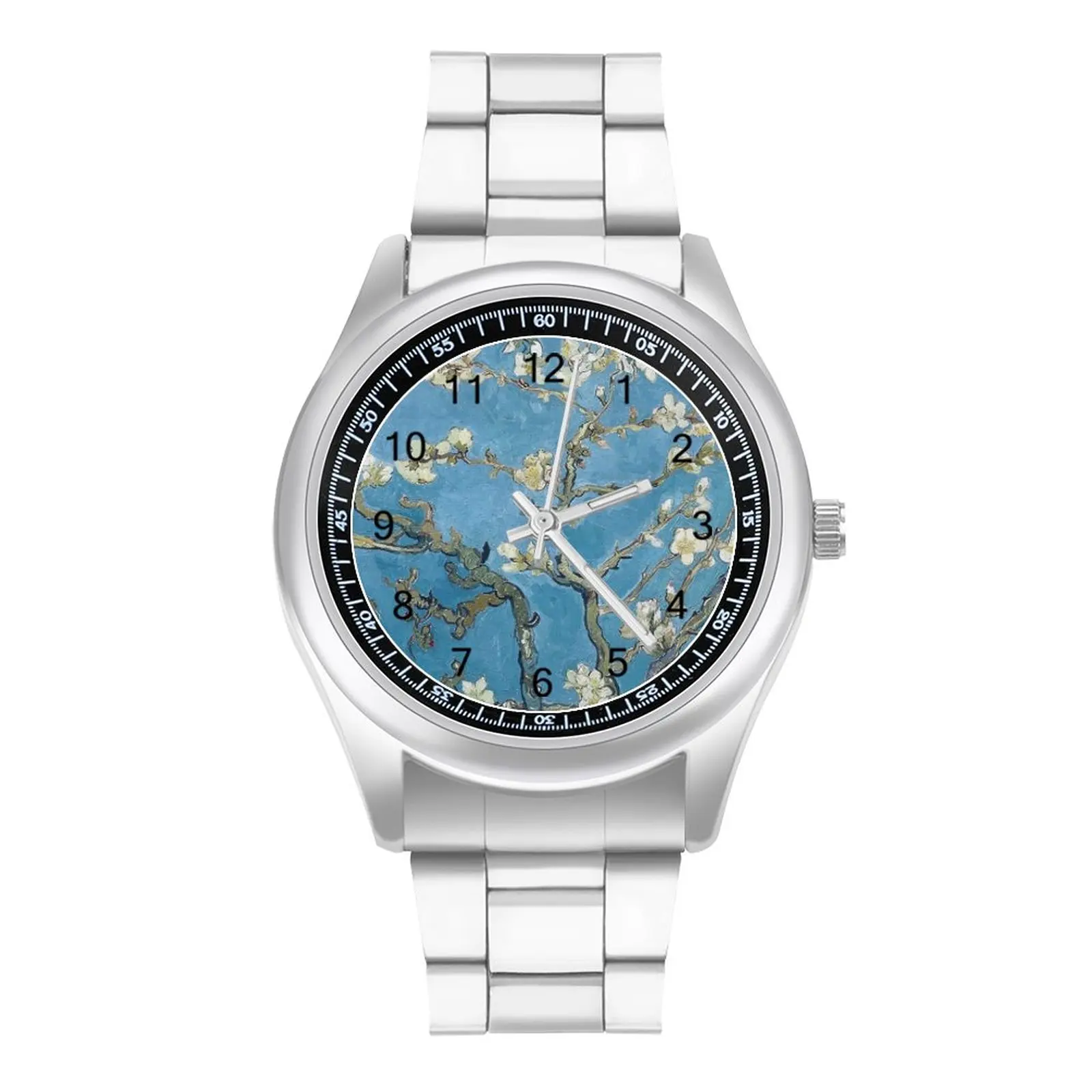 

Branches with Almond Blossom Quartz Watch Vincent Van Gogh Casual Man Wrist Watch Design Stainless Spring Upwrist Wristwatch