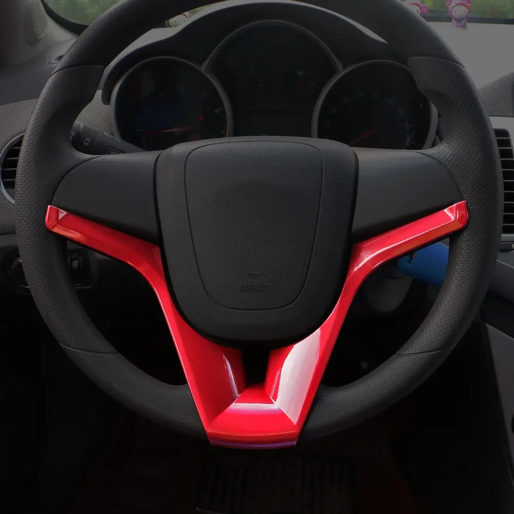 Накладка на руль автомобиля для Chevrolet, Cruze Sedan Hatchback 2009-2014, хромированная наклейка, аксессуары