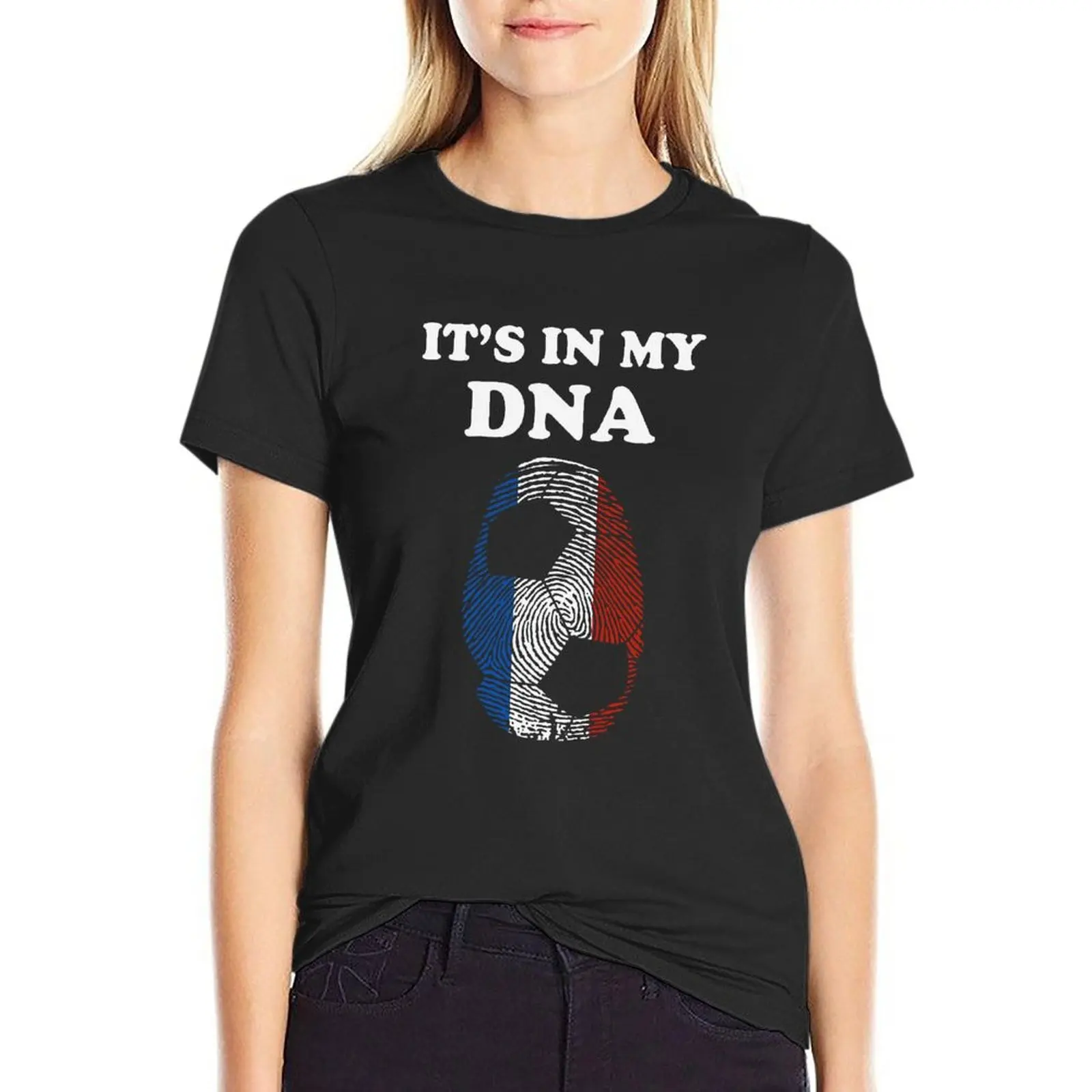 

IT'S IN MY DNA National Flag Women T Shirt Cotton Short Sleeve O Neck Hip Hop TShirts Oversize Streetwear Tops